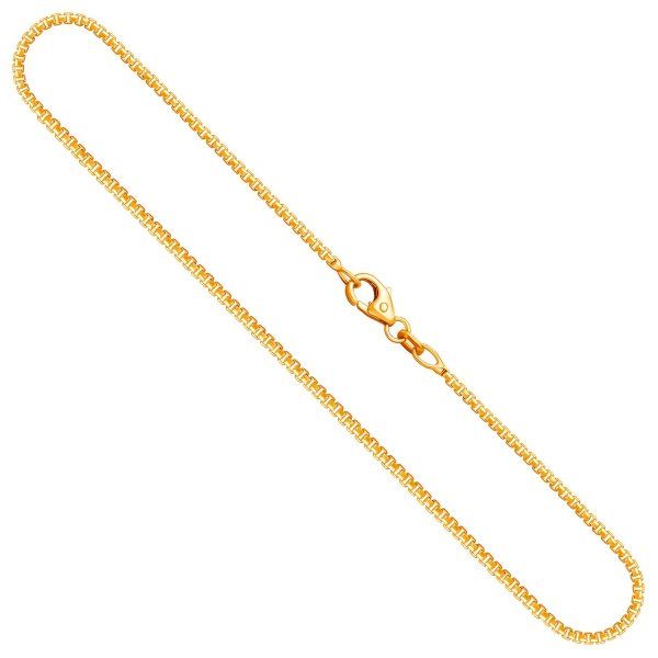 Goldkette als Venezianerkette rund geschlagen in Gelbgold 375 / 9K, 50 cm lang, 1,5 mm breit, Gewicht ca. 6.7 g.