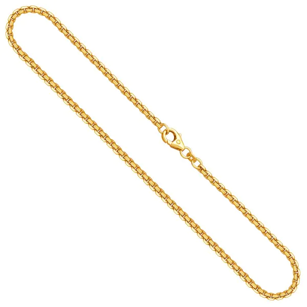 Goldkette als Venezianerkette rund geschlagen in Gelbgold 375 / 9K, 55 cm lang, 2,7 mm breit, Gewicht ca. 18 g.