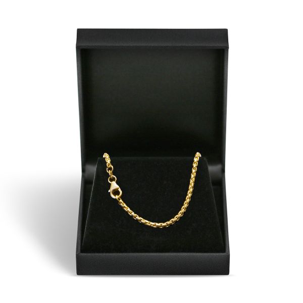 Goldkette als Venezianerkette rund geschlagen in Gelbgold 375 / 9K, 45 cm lang, 2,7 mm breit, Gewicht ca. 14.7 g.