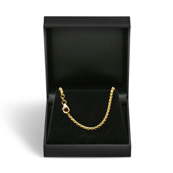 Goldkette als Venezianerkette rund geschlagen in Gelbgold 750 / 18K, 45 cm lang, 2,7 mm breit, Gewicht ca. 20.8 g.