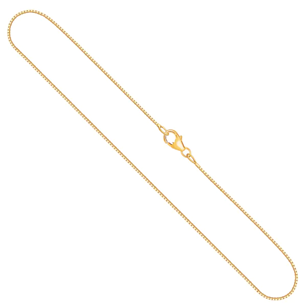 Goldkette als Venezianerkette in Gelbgold 375 / 9 Karat, 38 cm lang, 0.7 mm breit, Gewicht ca. 1,5 g.