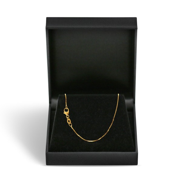 Goldkette als Venezianerkette in Gelbgold 375 / 9K, 40 cm lang, 0,7 mm breit, Gewicht ca. 1.6 g.