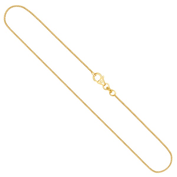 Goldkette als Venezianerkette in Gelbgold 585 / 14K, 55 cm lang, 0.8 mm breit, Gewicht ca. 2.9 g.