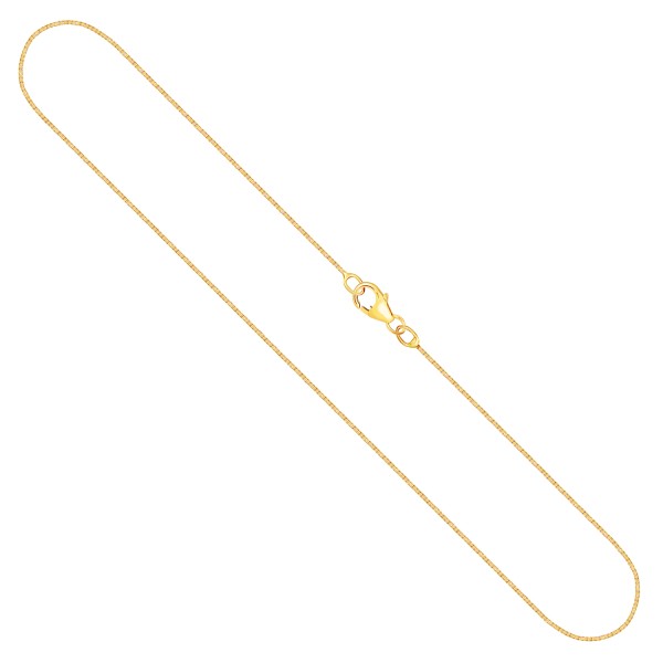Goldkette als Venezianerkette in Gelbgold 750 / 18K, 38 cm lang, 0,9 mm breit, Gewicht ca. 3 g.