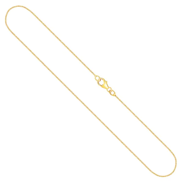 Goldkette als Venezianerkette in Gelbgold 750 / 18K, 38 cm lang, 0,9 mm breit, Gewicht ca. 3 g.