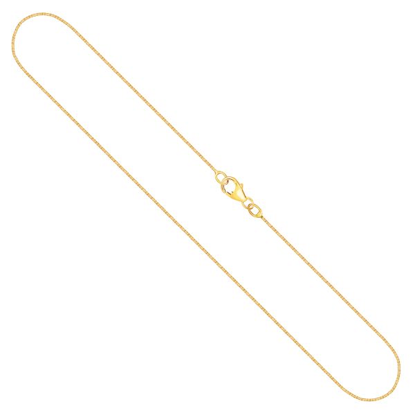 Goldkette als Venezianerkette in Gelbgold 750 / 18K, 42 cm lang, 0,9 mm breit, Gewicht ca. 3.4 g.