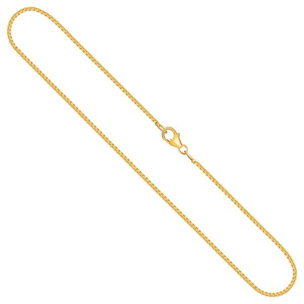 Goldkette als Venezianerkette in Gelbgold 750 / 18K, 55 cm lang, 1,2 mm breit, Gewicht ca. 6.6 g.