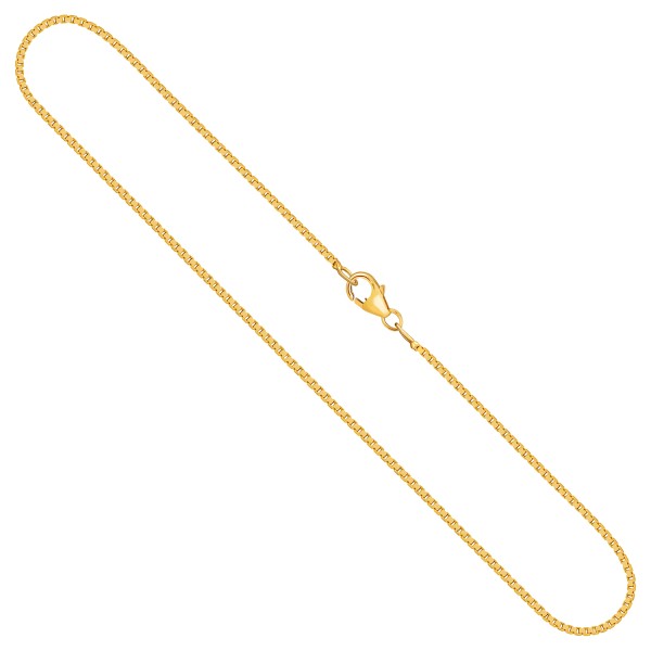 Goldkette als Venezianerkette in Gelbgold 585 / 14K, 60 cm lang, 1,2 mm breit, Gewicht ca. 6.1 g.