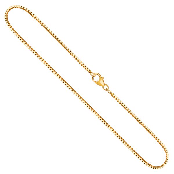Goldkette als Venezianerkette in Gelbgold 750 / 18K, 50 cm lang, 1,4 mm breit, Gewicht ca. 8.6 g.