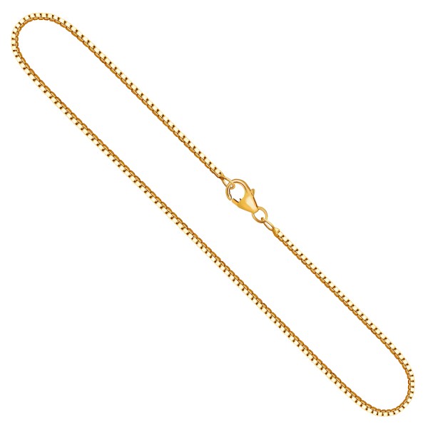 Goldkette als Venezianerkette in Gelbgold 750 / 18K, 36 cm lang, 1,4 mm breit, Gewicht ca. 6.6 g.