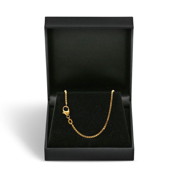 Goldkette als Venezianerkette in Gelbgold 750 / 18K, 50 cm lang, 1,4 mm breit, Gewicht ca. 8.6 g.
