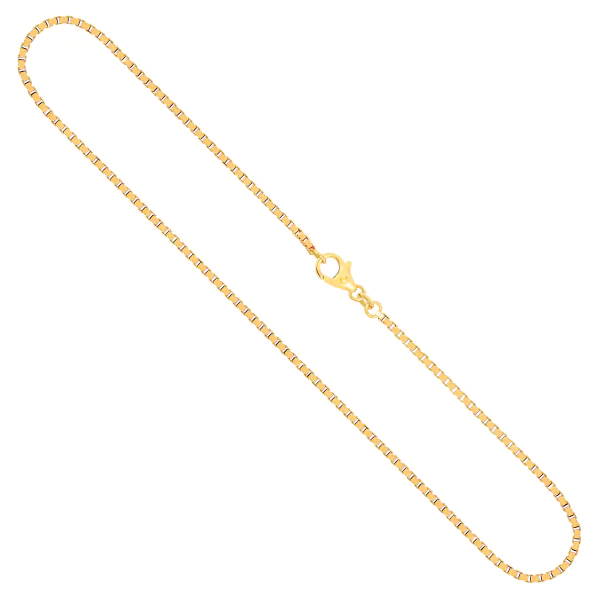 Goldkette als Venezianerkette in Gelbgold 375 / 9 Karat, 50 cm lang, 1.8 mm breit, Gewicht ca. 9,7 g.