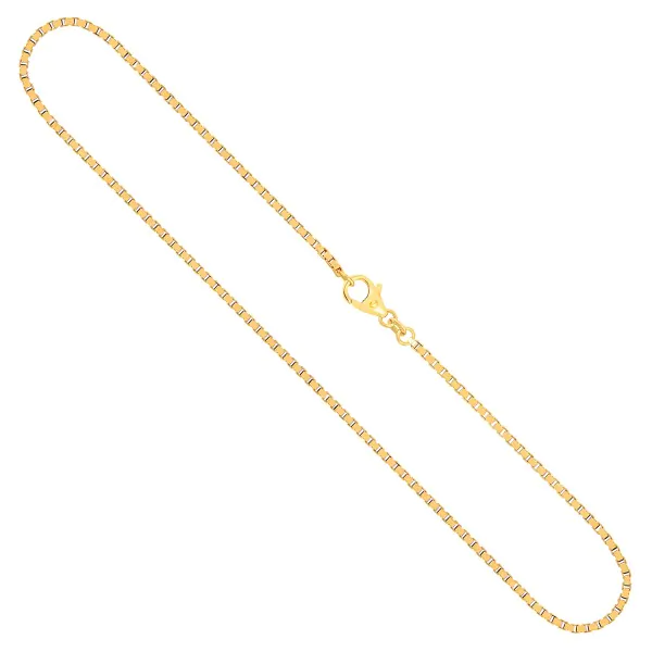 Goldkette als Venezianerkette in Gelbgold 585 / 14K, 40 cm lang, 1,8 mm breit, Gewicht ca. 9 g.