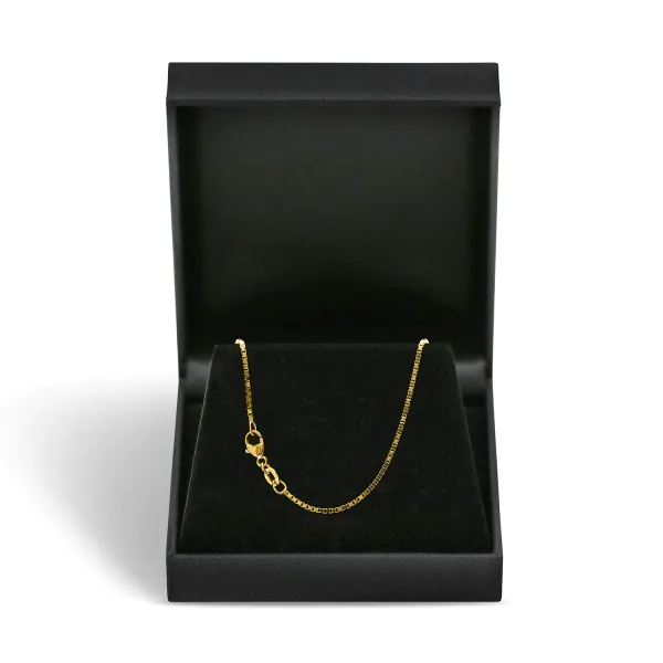 Goldkette als Venezianerkette in Gelbgold 750 / 18K, 38 cm lang, 1,2 mm breit, Gewicht ca. 4.6 g.