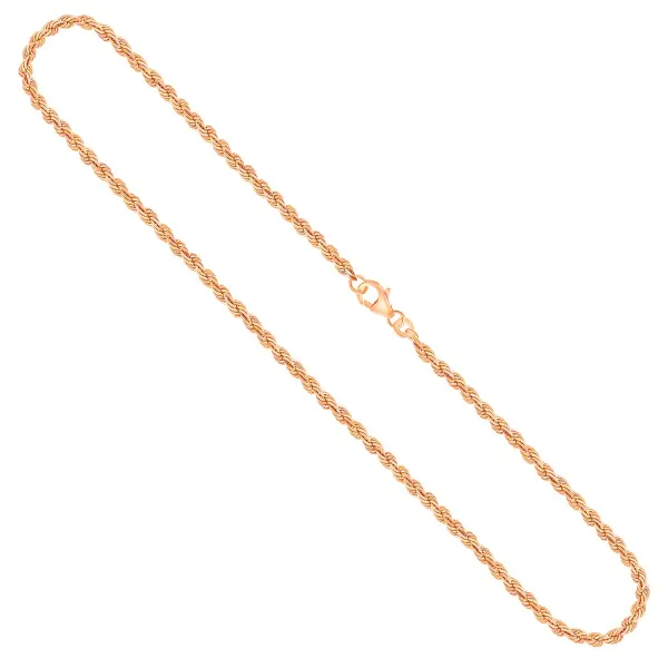 Goldkette als Kordelkette hohl in Gelbgold 585 / 14K, 55 cm lang, 3,3 mm breit, Gewicht ca. 8.8 g.
