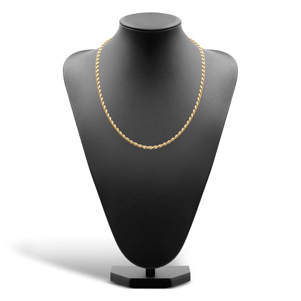 Goldkette als Kordelkette hohl in Gelbgold 333 / 8K, 50 cm lang, 3,8 mm breit, Gewicht ca. 8.3 g.