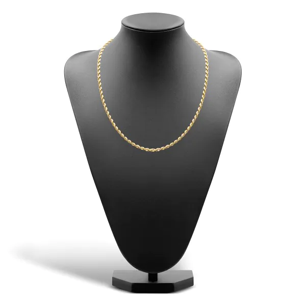 Goldkette als Kordelkette hohl in Gelbgold 333 / 8K, 50 cm lang, 3,8 mm breit, Gewicht ca. 8.3 g.