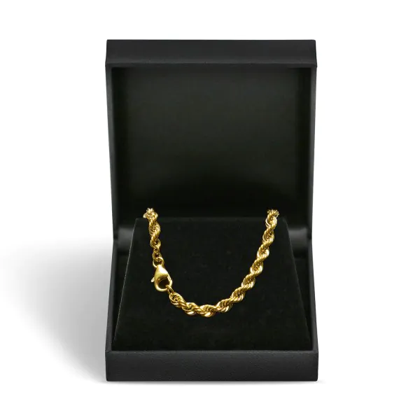 Goldkette als Kordelkette hohl in Gelbgold 585 / 14K, 60 cm lang, 5 mm breit, Gewicht ca. 20.7 g.
