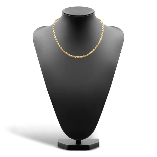 Goldkette als Kordelkette hohl in Gelbgold 585 / 14K, 50 cm lang, 5,4 mm breit, Gewicht ca. 21.6 g.