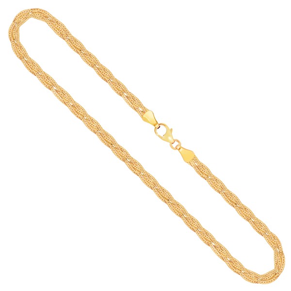Goldkette als Herringbone Kette in Gelbgold 375 / 9K, 45 cm lang, 3,8 mm breit, Gewicht ca. 3.9 g.