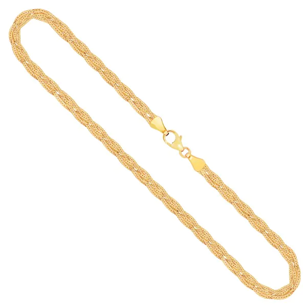Goldkette als Herringbone Kette in Gelbgold 375 / 9K, 45 cm lang, 3,8 mm breit, Gewicht ca. 3.9 g.