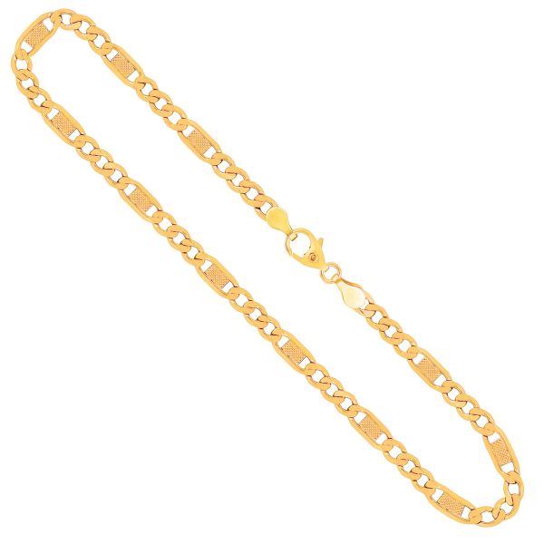 Goldkette als Fantasiekette hohl in Gelbgold 333 / 8K, 60 cm lang, 5,2 mm breit, Gewicht ca. 12 g.