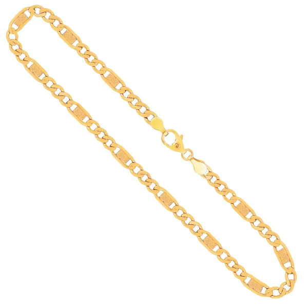 Goldkette als Fantasiekette hohl in Gelbgold 333 / 8K, 40 cm lang, 5,2 mm breit, Gewicht ca. 8.2 g.