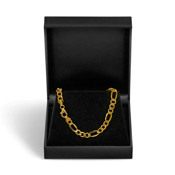 Goldkette als Figarokette hohl in Gelbgold 750 / 18K, 50 cm lang, 5.7 mm breit, Gewicht ca. 14.7 g.
