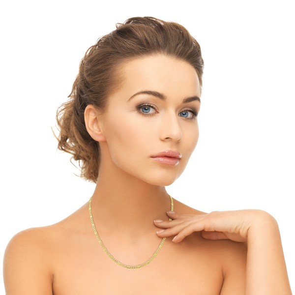 Goldkette als Fantasiekette in Gelbgold 333 / 8K, 50 cm lang, 3,5 mm breit, Gewicht ca. 4.1 g.