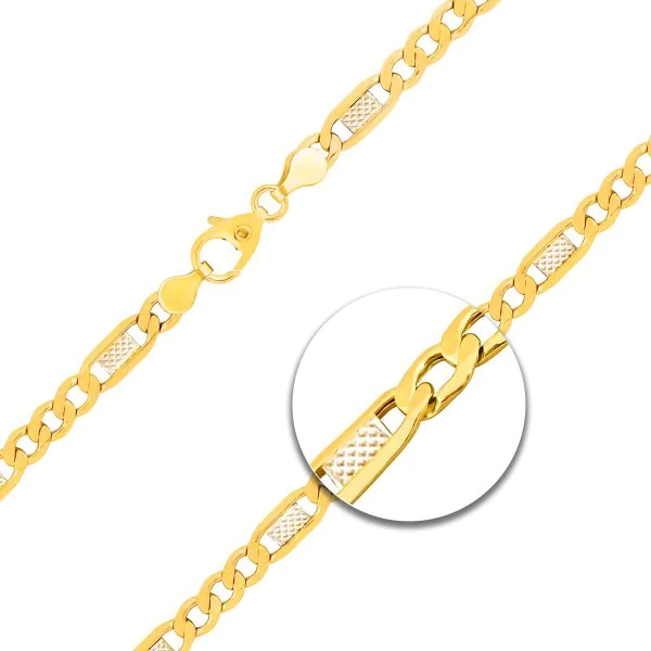 Goldkette als Fantasiekette Bicolor in Gelbgold / Weißgold 333 / 8K, 45 cm lang, 5,2 mm breit, Gewicht ca. 8.5 g.