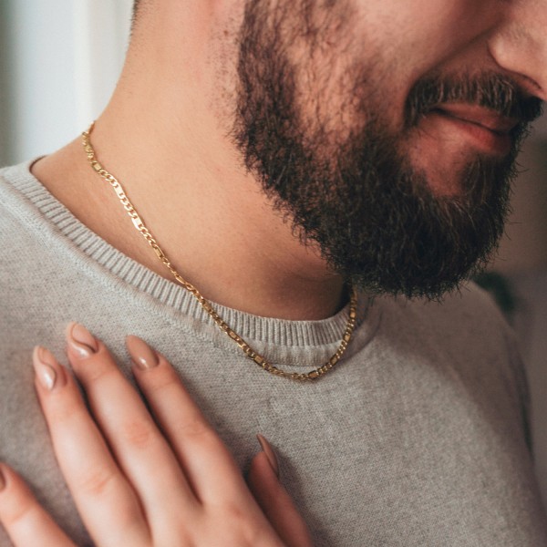 Goldkette als Fantasiekette in Gelbgold 375 / 9 Karat, 50 cm lang, 3.5 mm breit, Gewicht ca. 4.1 g.