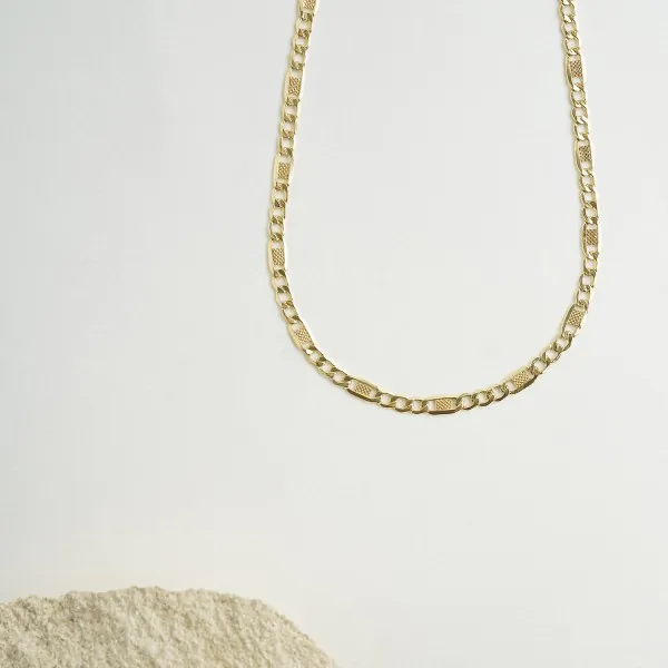 Goldkette als Fantasiekette in Gelbgold 585 / 14K, 55 cm lang, 3,5 mm Breit, Gewicht ca. 4.7 g.