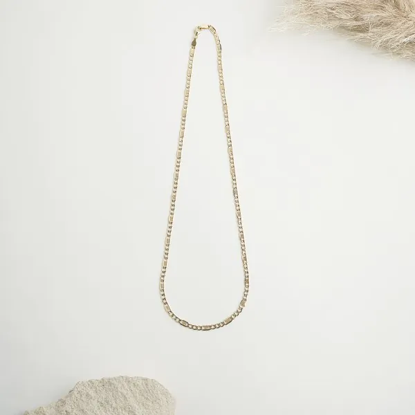 Goldkette als Fantasiekette in Gelbgold 585 / 14 Karat, 34 cm lang, 3.5 mm breit, Gewicht ca. 3.5 g.