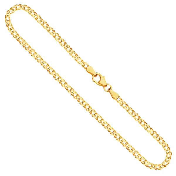 Goldkette als Zwillingspanzerkette in Gelbgold 333 / 8K, 60 cm lang, 2,9 mm breit, Gewicht ca. 5.9 g.