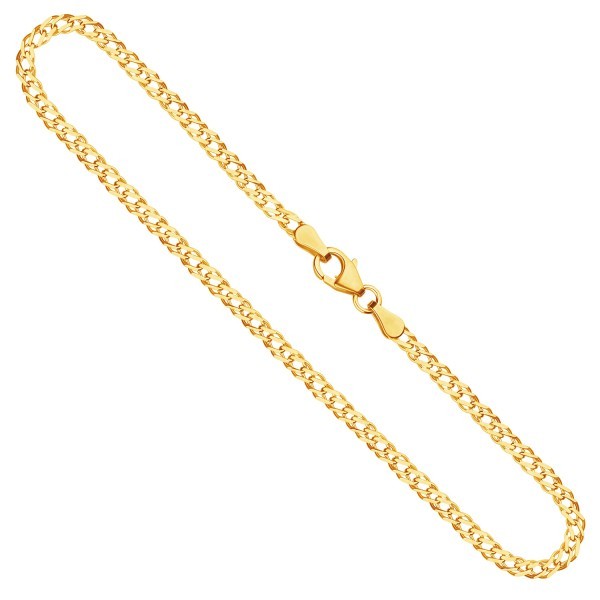 Goldkette als Zwillingspanzerkette in Gelbgold 333 / 8K, 75 cm lang, 2,9 mm breit, Gewicht ca. 7.3 g.