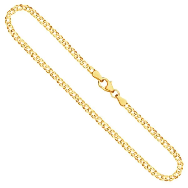 Goldkette als Zwillingspanzerkette in Gelbgold 333 / 8K, 50 cm lang, 2,9 mm breit, Gewicht ca. 4.9 g.