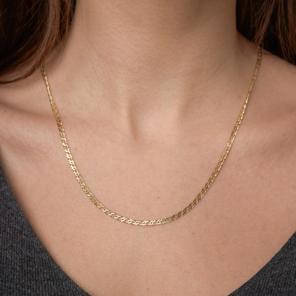 Goldkette als Zwillingspanzerkette in Gelbgold 333 / 8K, 60 cm lang, 2,9 mm breit, Gewicht ca. 5.9 g.