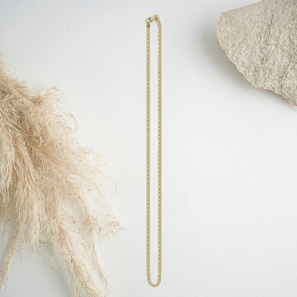 Goldkette als Zwillingspanzerkette in Gelbgold 585 / 14K, 70 cm lang, 2,9 mm Breit, Gewicht ca. 7.3 g.