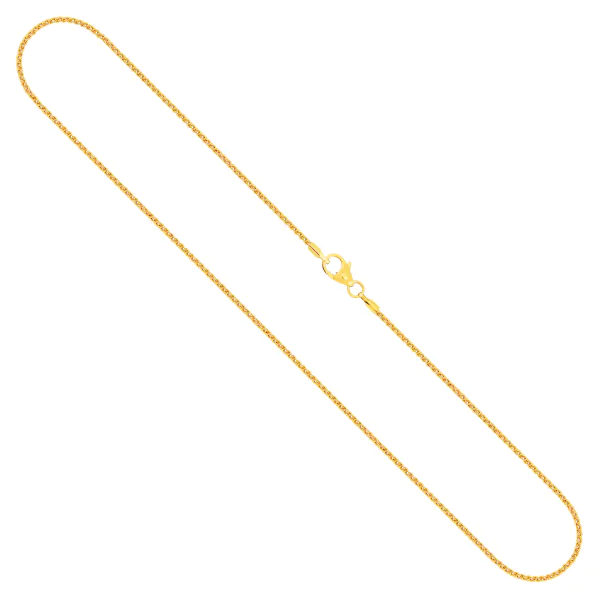 Goldkette als Zopfkette in Gelbgold 585 / 14 Karat, 75 cm lang, 1.3 mm breit, Gewicht ca. 5 g.