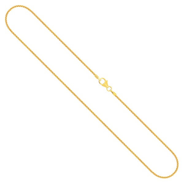 Goldkette als Zopfkette in Gelbgold 585 / 14K, 50 cm lang, 1,3 mm breit, Gewicht ca. 3.3 g.
