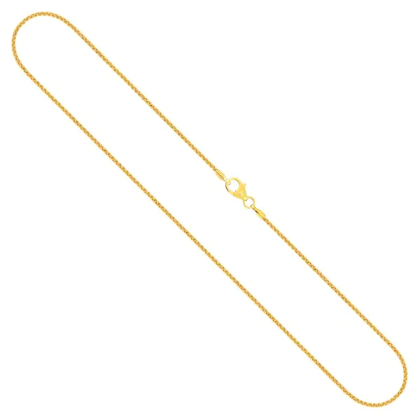 Goldkette als Zopfkette in Gelbgold 585 / 14K, 50 cm lang, 1,3 mm breit, Gewicht ca. 3.3 g.