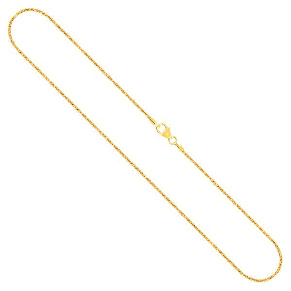 Goldkette als Zopfkette in Gelbgold 750 / 18K, 50 cm lang, 1,3 mm breit, Gewicht ca. 4 g.