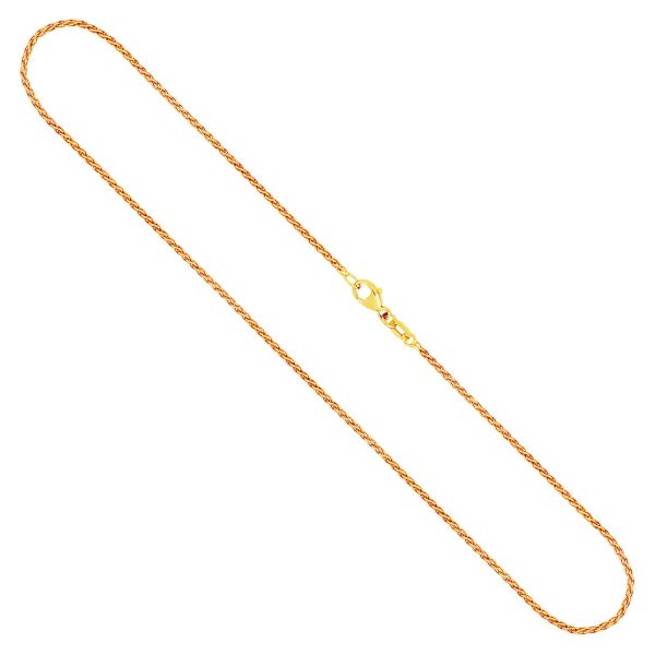 Goldkette als Zopfkette in Gelbgold 585 / 14K, 45 cm lang, 1,7 mm breit, Gewicht ca. 5.1 g.