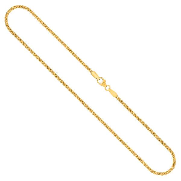Goldkette als Zopfkette in Gelbgold 750 / 18K, 45 cm lang, 2,1 mm breit, Gewicht ca. 8.8 g.