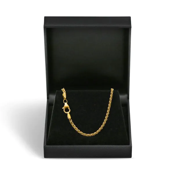 Armband als Zopfkette in Gelbgold 333 / 8K, 18,5 cm lang, 2,5 mm breit, Gewicht ca. 4 g.