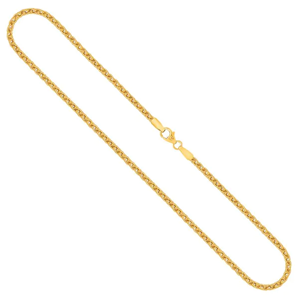Goldkette als Zopfkette in Gelbgold 333 / 8K, 60 cm lang, 2,5 mm breit, Gewicht ca. 12.3 g.