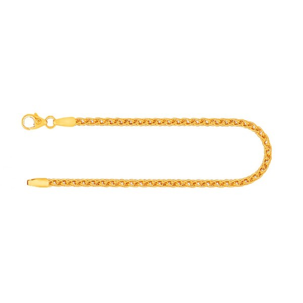 Armband als Zopfkette in Gelbgold 585 / 14 K 18.5 cm lang, 2,5 mm breit, Gewicht ca. 4.6 g.