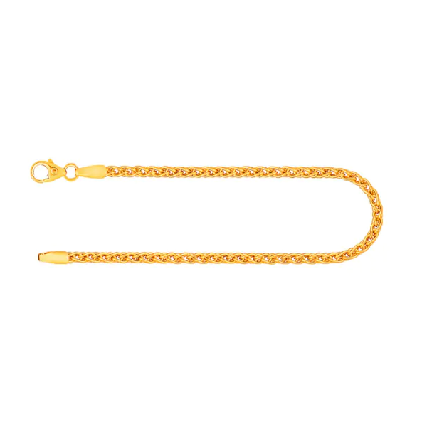 Armband als Zopfkette in Gelbgold 333 / 8 Karat, 19.5 cm lang, 2.5 mm breit, Gewicht ca. 4,2 g.