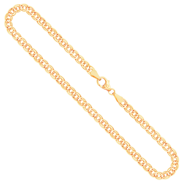 Goldkette als Zwillingspanzerkette in Gelbgold 585 / 14K, 45 cm lang, 3,9 mm Breit, Gewicht ca. 4.5 g.