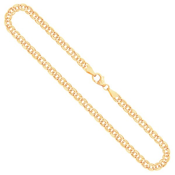 Goldkette als Zwillingspanzerkette in Gelbgold 375 / 9 Karat, 42 cm lang, 3.9 mm breit, Gewicht ca. 3.6 g.